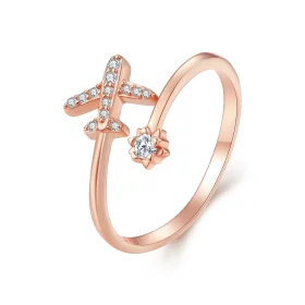 Pandora Style Rose Gold Distance Open Ring - SCR623-C Pandora Style Rose Gold Distance Open Ring - SCR623-C