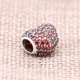 PANDORA Red Pavé Heart Charm - 791052CZR PANDORA Red Pavé Heart Charm - 791052CZR