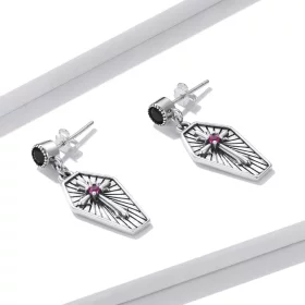 Pandora Style Mystery Cross Hanging Earrings - BSE536 Pandora Style Mystery Cross Hanging Earrings - BSE536