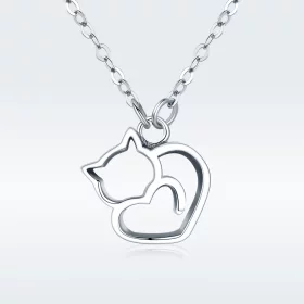 Pandora Style Silver Dumb Cat Pendant Necklace - SCN188 Pandora Style Silver Dumb Cat Pendant Necklace - SCN188