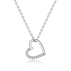 Pandora Style Silver Sparkle Heart Necklace - SCN347 Pandora Style Silver Sparkle Heart Necklace - SCN347