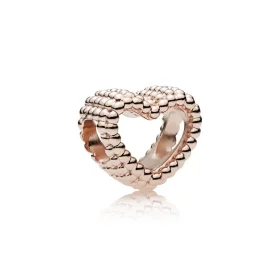 Beaded Heart Charm, PANDORA Rose™ - 787516 Beaded Heart Charm, PANDORA Rose™ - 787516