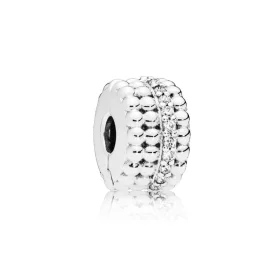 PANDORA Beaded Brilliance Clip, Clear CZ - 797520CZ PANDORA Beaded Brilliance Clip, Clear CZ - 797520CZ