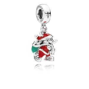 PANDORA Disney, Santa Mickey & Gift Bag Dangle Charm, Red & Green Enamel - 797501ENMX (image for) PANDORA Disney, Santa Mickey & Gift Bag Dangle Charm, Red & Green Enamel - 797501ENMX
