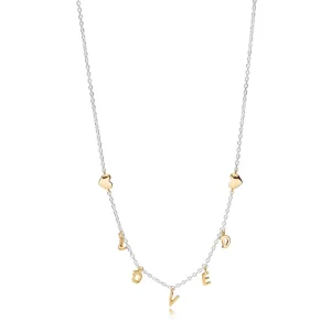 PANDORA Loved Script Necklace in Two-Tone - 367818 (image for) PANDORA Loved Script Necklace in Two-Tone - 367818
