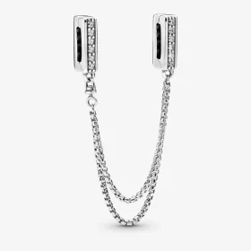 PANDORA Sparkling Safety Chain Clip Charm - 798269CZ PANDORA Sparkling Safety Chain Clip Charm - 798269CZ