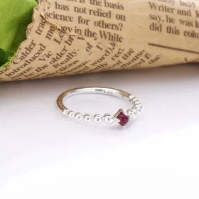 PANDORA Blazing Red Beaded Ring - 198867C02 PANDORA Blazing Red Beaded Ring - 198867C02