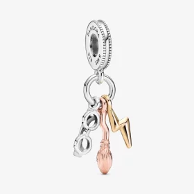 PANDORA Harry Potter, Glasses, Nimbus 2000 & Lightning Bolt Dangle Charm - 799129C00 PANDORA Harry Potter, Glasses, Nimbus 2000 & Lightning Bolt Dangle Charm - 799129C00