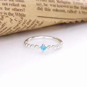 PANDORA Sky Blue Beaded Ring - 198867C07 PANDORA Sky Blue Beaded Ring - 198867C07