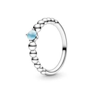 PANDORA Sky Blue Beaded Ring - 198867C07 (image for) PANDORA Sky Blue Beaded Ring - 198867C07