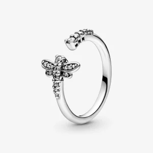 PANDORA Sparkling Dragonfly Open Ring - 198806C01 (image for) PANDORA Sparkling Dragonfly Open Ring - 198806C01