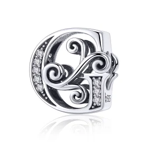 (image for) Pandora Style Sparkling Pavé Flower Letter G Charm - BSC030-G 