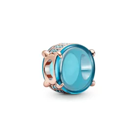 PANDORA Blue Oval Cabochon Charm - 789309C01 PANDORA Blue Oval Cabochon Charm - 789309C01
