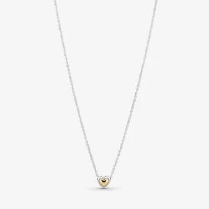 PANDORA Domed Golden Heart Collier Necklace - 399399C00 (image for) PANDORA Domed Golden Heart Collier Necklace - 399399C00