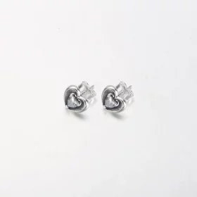 PANDORA Radiant Heart & Floating Stone Stud Earrings - 292500C01 PANDORA Radiant Heart & Floating Stone Stud Earrings - 292500C01