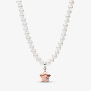 PANDORA Rose Gold Lucky Star Necklace - 382489C01-45 (image for) PANDORA Rose Gold Lucky Star Necklace - 382489C01-45