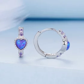 Pandora Style Heart Hoops - BSE865 Pandora Style Heart Hoops - BSE865