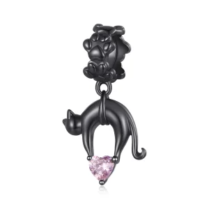 Pandora Style Black Cat Dangle - SCC2519 (image for) Pandora Style Black Cat Dangle - SCC2519