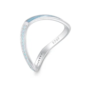 Pandora Style Blue Wish Bone Ring - SCR945-LB (image for) Pandora Style Blue Wish Bone Ring - SCR945-LB