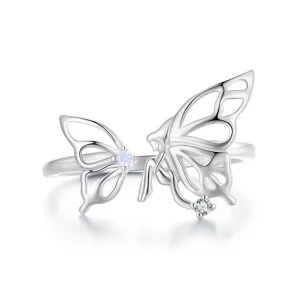 Pandora Style Butterfly Elf Open Ring - BSR484-E (image for) Pandora Style Butterfly Elf Open Ring - BSR484-E