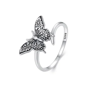 Pandora Style Butterfly Open Ring - SCR966-E (image for) Pandora Style Butterfly Open Ring - SCR966-E