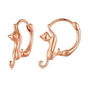 Pandora Style Cat Hoop Earrings - SCE1488-LC (image for) Pandora Style Cat Hoop Earrings - SCE1488-LC