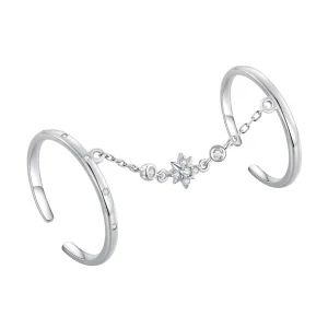 Pandora Style Chain Double Open Ring Open Ring - BSR405 (image for) Pandora Style Chain Double Open Ring Open Ring - BSR405
