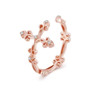 Pandora Style Cross-Silver Open Ring - BSR041-C (image for) Pandora Style Cross-Silver Open Ring - BSR041-C