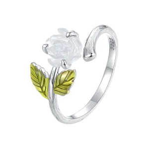 Pandora Style Crystal Rose Open Ring - BSR472-PKE (image for) Pandora Style Crystal Rose Open Ring - BSR472-PKE