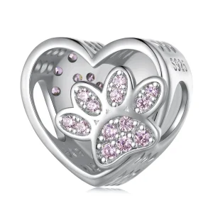 Pandora Style Cute Pet Paw Prints Can Be Engraved Charm - SCC1191-A (image for) Pandora Style Cute Pet Paw Prints Can Be Engraved Charm - SCC1191-A