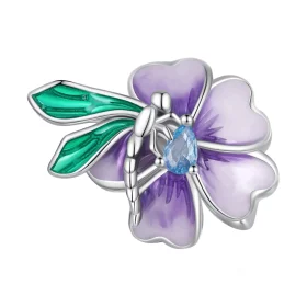 Pandora Style Dragonfly Flower Charm - BSC786 Pandora Style Dragonfly Flower Charm - BSC786
