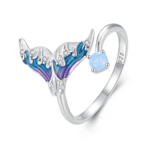 Pandora Style Dream Mermaid Open Ring - BSR494-E (image for) Pandora Style Dream Mermaid Open Ring - BSR494-E