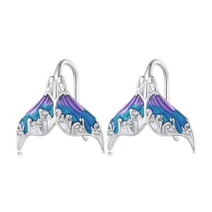 Pandora Style Dreamman Mermaid Tail Stud Earrings - BSE921 (image for) Pandora Style Dreamman Mermaid Tail Stud Earrings - BSE921