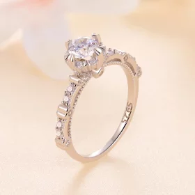 Pandora Style Exquisite Moissanite Ring - MSR023 Pandora Style Exquisite Moissanite Ring - MSR023