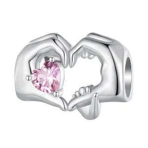 Pandora Style Heart Gesture Charm - BSC829 (image for) Pandora Style Heart Gesture Charm - BSC829