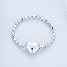 Pandora Style Heart Shape Chain Ring - BSR488 Pandora Style Heart Shape Chain Ring - BSR488