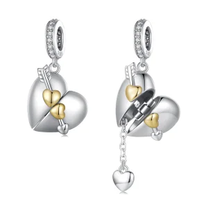 Pandora Style Heart-Shaped Openable Dangle - BSC804 (image for) Pandora Style Heart-Shaped Openable Dangle - BSC804