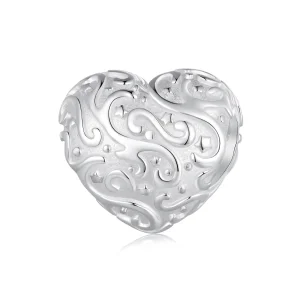 Pandora Style Heart-Shaped Pattern Charm - SCC2618 (image for) Pandora Style Heart-Shaped Pattern Charm - SCC2618