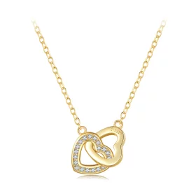 Pandora Style Heart To Heart-925 Silver Necklace - SCN181-B Pandora Style Heart To Heart-925 Silver Necklace - SCN181-B