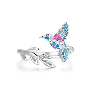 Pandora Style Kingfisher Open Ring - BSR483-E (image for) Pandora Style Kingfisher Open Ring - BSR483-E