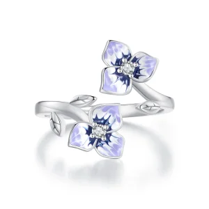 Pandora Style Pansy Open Ring - BSR451-E (image for) Pandora Style Pansy Open Ring - BSR451-E