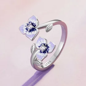 Pandora Style Pansy Ring - BSR451-E Pandora Style Pansy Ring - BSR451-E