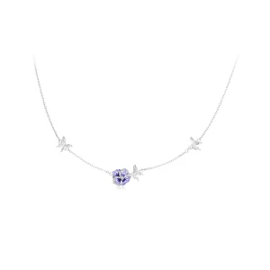 Pandora Style Pansy Stretch Necklace - BSN336 (image for) Pandora Style Pansy Stretch Necklace - BSN336