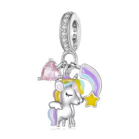 Pandora Style Rainbow Unicorn Dangle - SCC2468 Pandora Style Rainbow Unicorn Dangle - SCC2468
