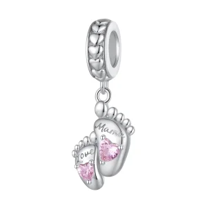 Pandora Style The Footprints of Love Dangle - BSC825 (image for) Pandora Style The Footprints of Love Dangle - BSC825