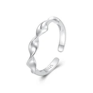 Pandora Style Twisted Sterling Silver Open Ring - BSR468-E (image for) Pandora Style Twisted Sterling Silver Open Ring - BSR468-E