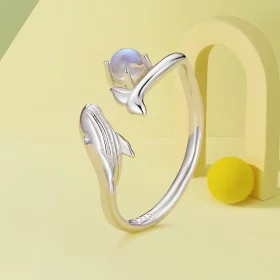 Pandora Style Whale Open Ring - BSR473-E Pandora Style Whale Open Ring - BSR473-E
