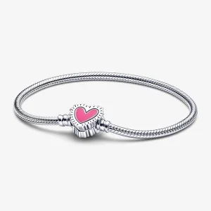 Keith Haring™ x Pandora Moments Radiant Heart Snake Chain Bracelet - 592217C01 (image for) Keith Haring™ x Pandora Moments Radiant Heart Snake Chain Bracelet - 592217C01