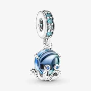 Pandora Murano Glass Cute Octopus Dangle Charm - 791694C01 (image for) Pandora Murano Glass Cute Octopus Dangle Charm - 791694C01