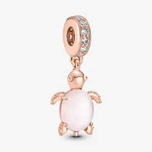 Pandora Murano Glass Pink Sea Turtle Dangle Charm - 788939C01 (image for) Pandora Murano Glass Pink Sea Turtle Dangle Charm - 788939C01